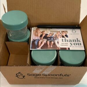 Glass Baby Food Storage Jars - Green